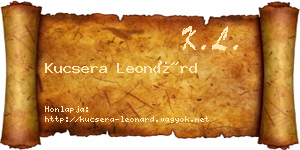 Kucsera Leonárd névjegykártya