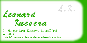 leonard kucsera business card